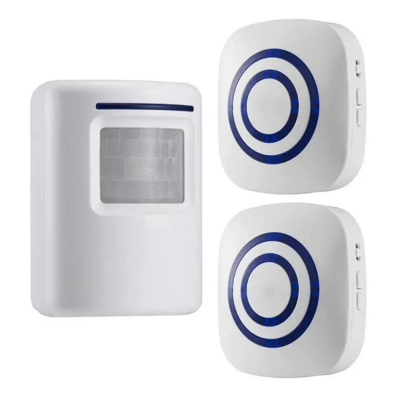 

None 110V-240V Wireless Doorbell PIR Infrared Sensor Motion Detector Entry Door Bell Alarm W/ Receiver & Transmitter EU/US Plug