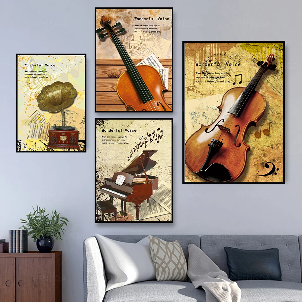 Retro Musical Instrument Posters and Prints Piano Guitar Canvas Painting Modern Wall Art Picture for Music Room Decor Cuadros
Retro Musical Instrument Posters and Prints Piano Guitar Canvas Painting Modern Wall Art Picture for Music Room Decor Cuadros