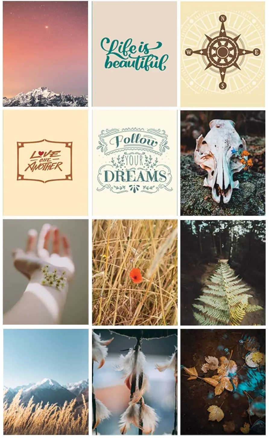 Wall collage set Aesthetics - Bohemian collage set 12 print 8x10 inch (about 20.3x25.4cm) set - perfect photo collage set for
Wall collage set Aesthetics - Bohemian collage set 12 print 8x10 inch (about 20.3x25.4cm) set - perfect photo collage set for