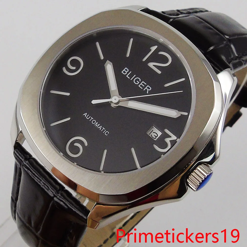 BLIGER 40mm black dial automatic men wristwatch mingzhu 2813/miyota 8215 movement black leather strap
BLIGER 40mm black dial automatic men wristwatch mingzhu 2813/miyota 8215 movement black leather strap