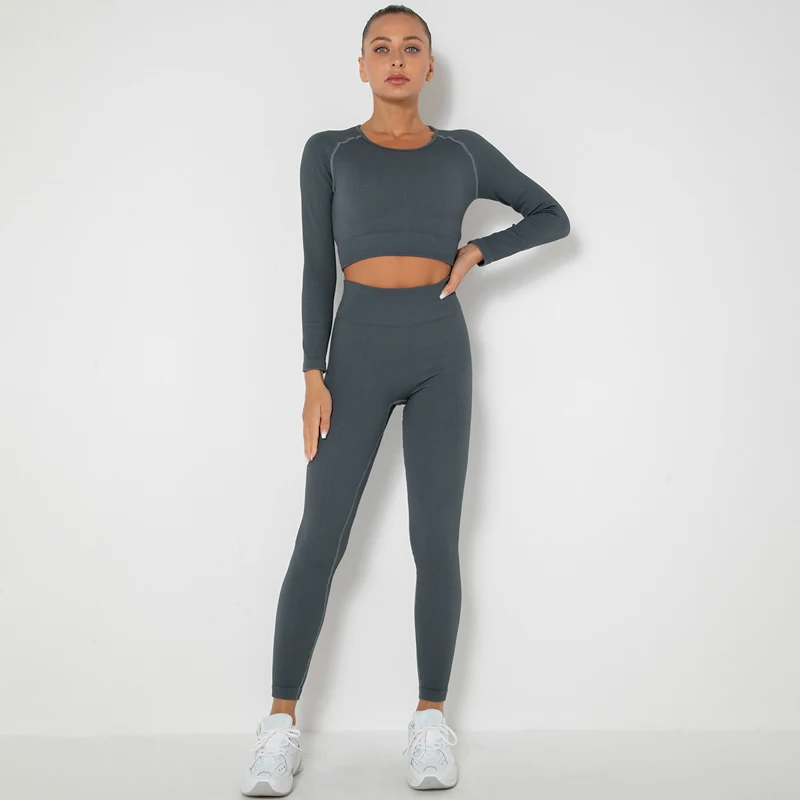 Long Sleeves Tracksuit For Women Seamless Gym Sportswear Quick Dry Shirts And Scrunch Yoga Leggings Breathable Exercise Outfits
Long Sleeves Tracksuit For Women Seamless Gym Sportswear Quick Dry Shirts And Scrunch Yoga Leggings Breathable Exercise Outfits