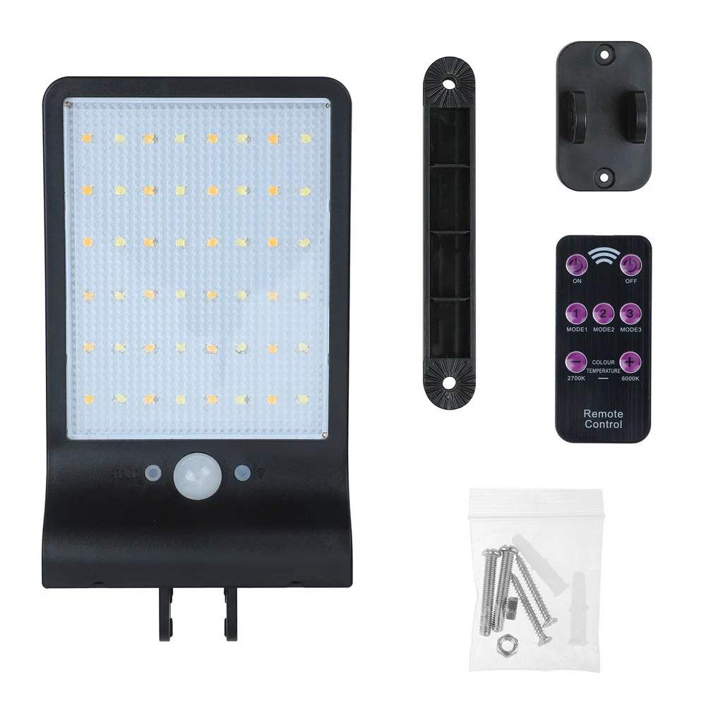 48 LED 800 LM Outdoor Solar Power Street Wall Lamp PIR Motion Sensor Garden Security Waterproof remote control garage w
48 LED 800 LM Outdoor Solar Power Street Wall Lamp PIR Motion Sensor Garden Security Waterproof remote control garage w