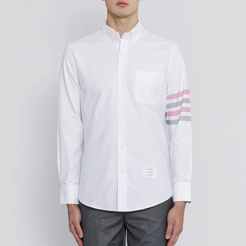 2023 THOM TB Fashion Brand Shirts Men Slim White Long Sleeve Casual Shirt Turn Down Collar Cotton Oxford Striped Men's Clothing
2023 THOM TB Fashion Brand Shirts Men Slim White Long Sleeve Casual Shirt Turn Down Collar Cotton Oxford Striped Men's Clothing