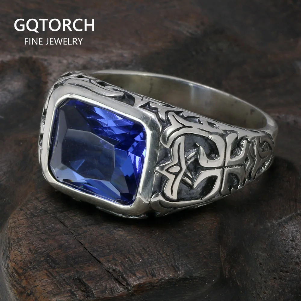 Real Pure 925 Sterling Silver Rings For Men Blue Natural Crystal Turquoise Stone Mens Ring Vintage Engraved Flower Fine Jewelry
Real Pure 925 Sterling Silver Rings For Men Blue Natural Crystal Turquoise Stone Mens Ring Vintage Engraved Flower Fine Jewelry