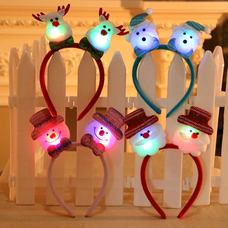 Lovely Christmas Santa Reindeer Snowman Bear LED Light Headband Hair Band Lightening Double Head Xmas Decoration Red New Year
Lovely Christmas Santa Reindeer Snowman Bear LED Light Headband Hair Band Lightening Double Head Xmas Decoration Red New Year