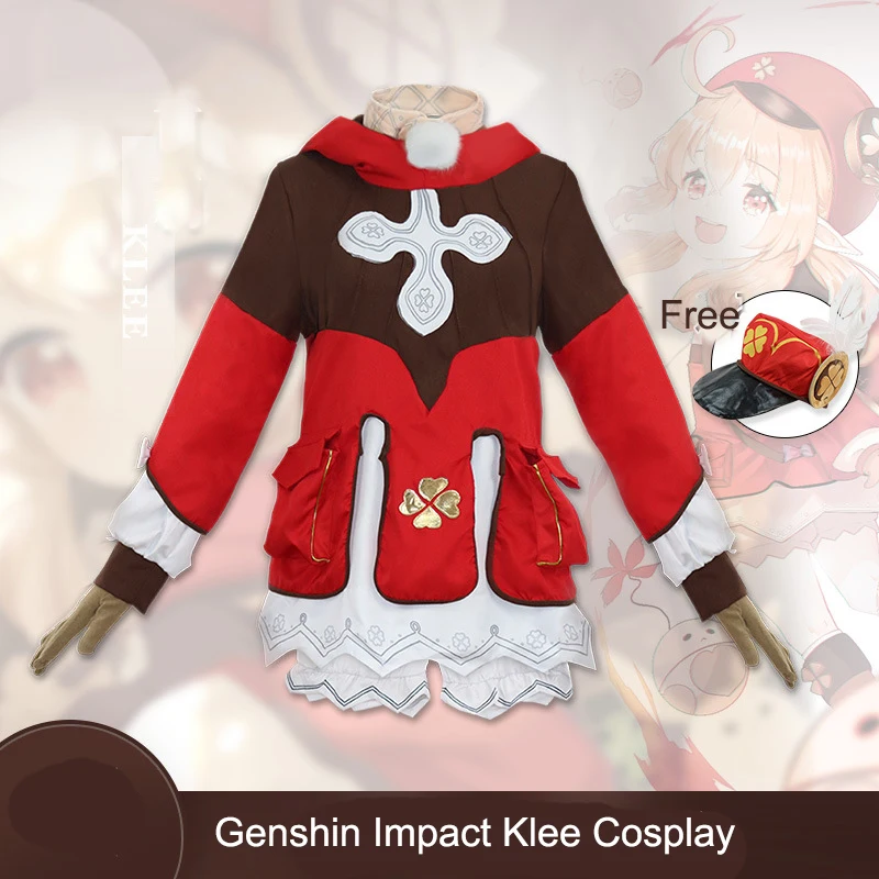 Game Genshin Impact Klee Cosplay Costume Dress Hat Wigs Loli Party Outfit Uniform Women Halloween Carnival Costumes
Game Genshin Impact Klee Cosplay Costume Dress Hat Wigs Loli Party Outfit Uniform Women Halloween Carnival Costumes
