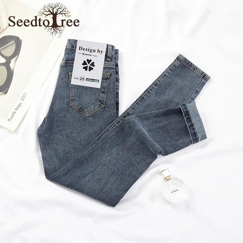 Solid Color Casual Jeans Women's High Waist Slim Denim Ankle Length Pencil Pants
Solid Color Casual Jeans Women's High Waist Slim Denim Ankle Length Pencil Pants
