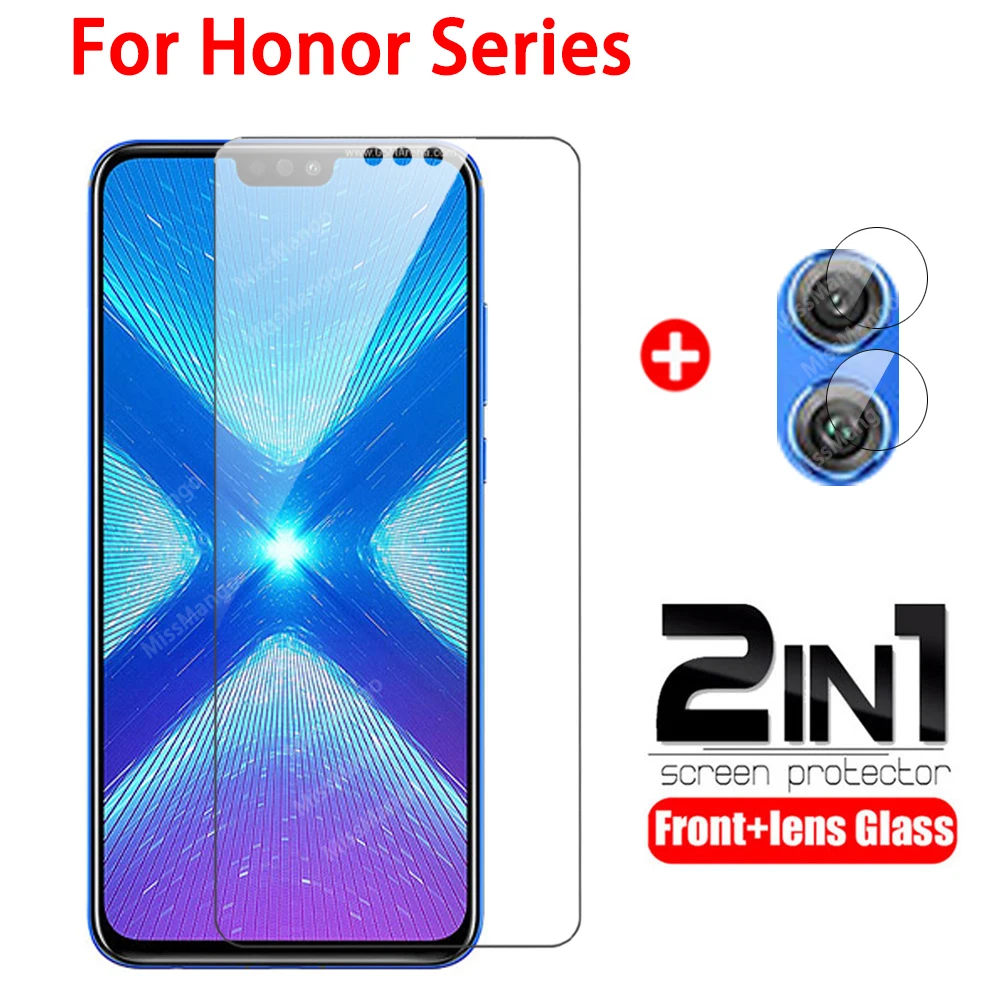 2 в 1 Защитное стекло для экрана Huawei honor 8x 8 x honor8x пленка объектива камеры 8s 8c