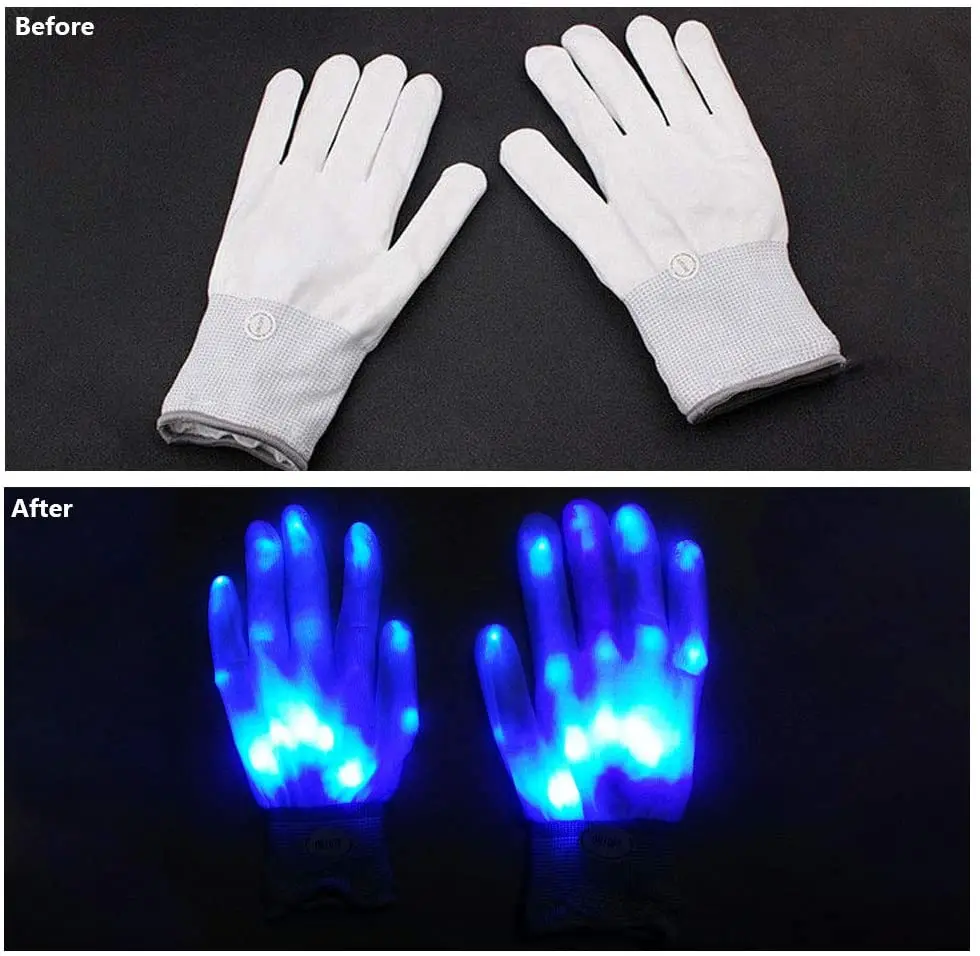 Перчатки со светодиодсветодиодный подсветильник для мальчиков на Хэллоуин и