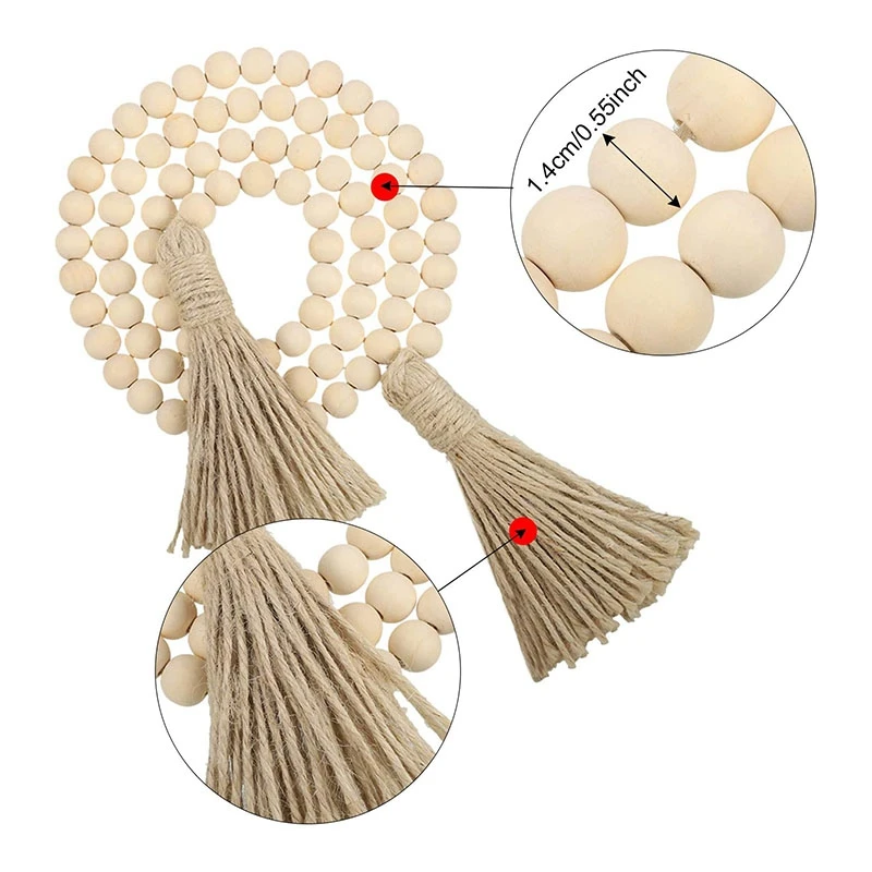 6 Pcs Wood Beads Garland with Tassels, Rustic Wooden Bead Garlands, Farmhouse Beads Hanging Garlands for Home Decor
6 Pcs Wood Beads Garland with Tassels, Rustic Wooden Bead Garlands, Farmhouse Beads Hanging Garlands for Home Decor