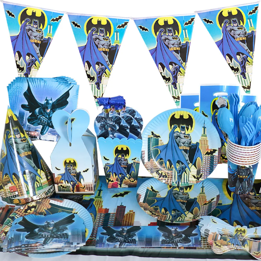 72PCS Boys Favorite Batmen Birtday Party Decorations for 10People Baby Shower Party Decor Disposable Tableware Napkin Cup Plate
72PCS Boys Favorite Batmen Birtday Party Decorations for 10People Baby Shower Party Decor Disposable Tableware Napkin Cup Plate