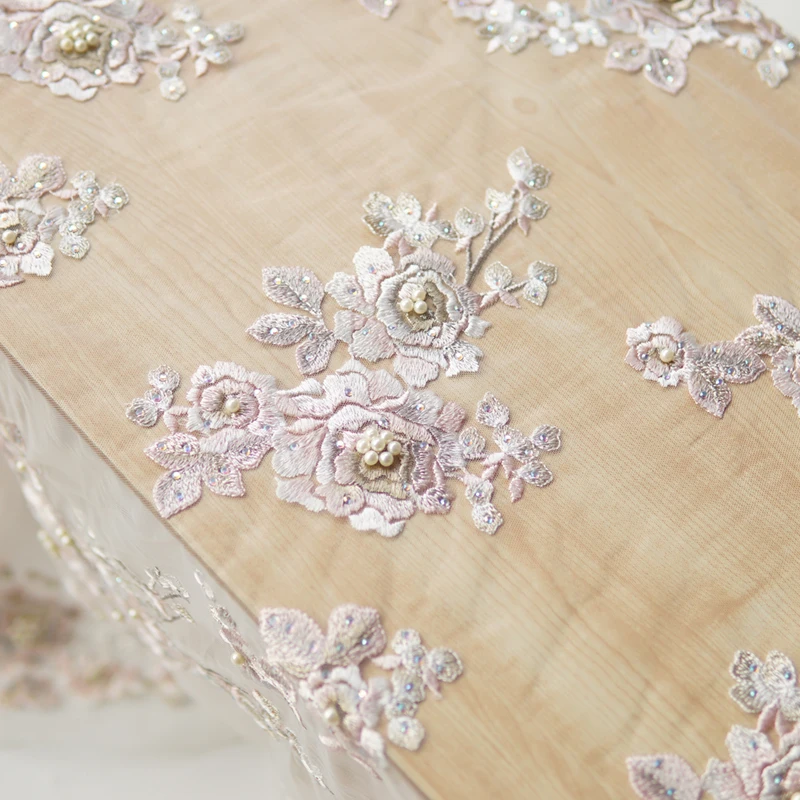 High quality soft mesh lace material White 3D beads, yarn dyed embroidery tissu Fashion clothes fabric
High quality soft mesh lace material White 3D beads, yarn dyed embroidery tissu Fashion clothes fabric