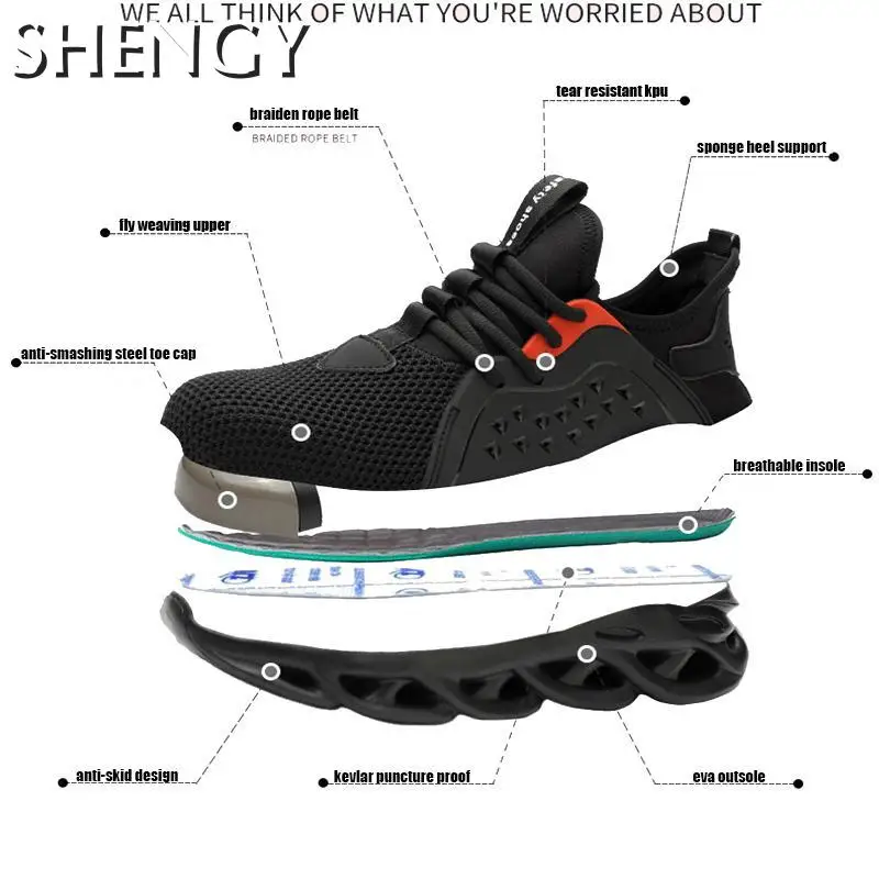 Men Work Shoes Breathable Lace Up Soft Bottom Male Sneakers Working Steel Toe Anti Smashing Construction Safety Shoes For Mens
Men Work Shoes Breathable Lace Up Soft Bottom Male Sneakers Working Steel Toe Anti Smashing Construction Safety Shoes For Mens