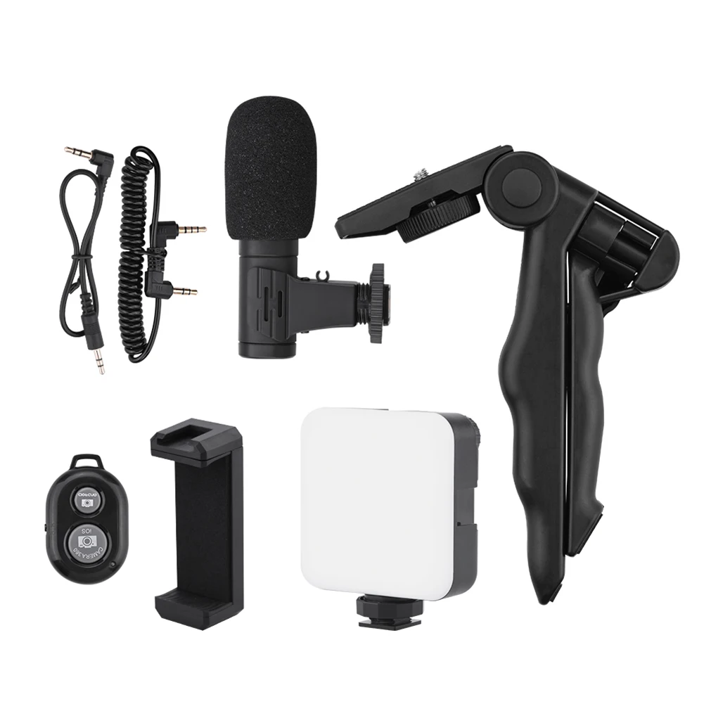 Smartphone Vlogging Kit with Tripod Fill Light Remote Control Microphone for SLR Camera Selfie Live Accessories
Smartphone Vlogging Kit with Tripod Fill Light Remote Control Microphone for SLR Camera Selfie Live Accessories