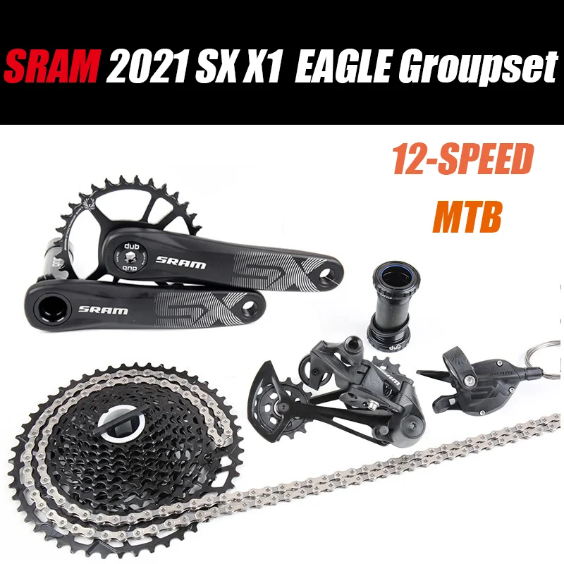 SRAM 2021 SX X1 1000 EAGLE 11-50T 1x12 speed Groupset Kit DUB FC Trigger Shifter Derailleur Chain Crankset with PG1210 Cassette
SRAM 2021 SX X1 1000 EAGLE 11-50T 1x12 speed Groupset Kit DUB FC Trigger Shifter Derailleur Chain Crankset with PG1210 Cassette