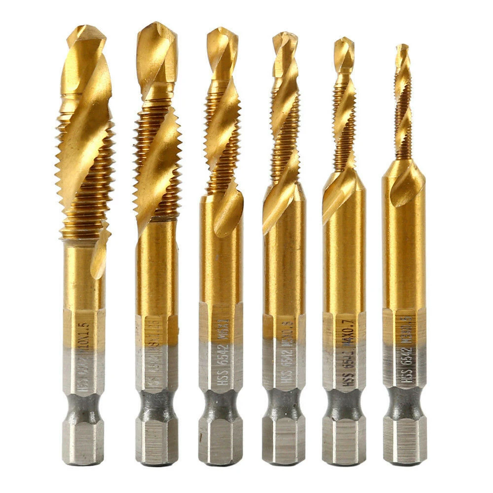 Tap Drill Titanium Plated Hex Shank HSS Screw Thread Metric Tap Drill Bits Screw Machine Compound M3 M4 M5 M6 M8 M10 Hand Tools
Tap Drill Titanium Plated Hex Shank HSS Screw Thread Metric Tap Drill Bits Screw Machine Compound M3 M4 M5 M6 M8 M10 Hand Tools