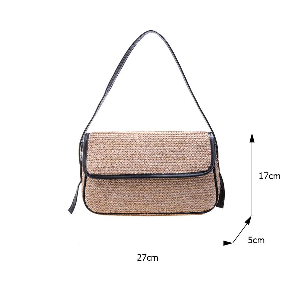 Summer Straw Weaving underarm bag Women Color Patchwork Woven Shoulder Underarm Bag Casual Ladies Beach Vacation Handbags
Summer Straw Weaving underarm bag Women Color Patchwork Woven Shoulder Underarm Bag Casual Ladies Beach Vacation Handbags