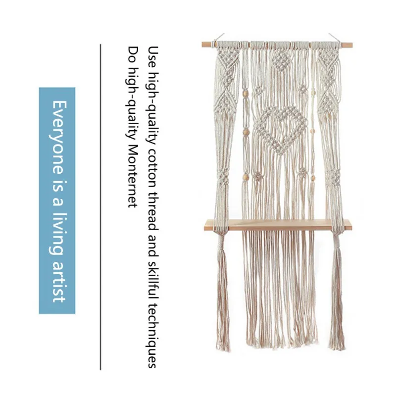 Macrame Tapestry Storage Rack Wall Bohemian Tapestry Plants Shelf Wooden Floating Shelf Farmhouse Dorm Room Decoration # 
Macrame Tapestry Storage Rack Wall Bohemian Tapestry Plants Shelf Wooden Floating Shelf Farmhouse Dorm Room Decoration #