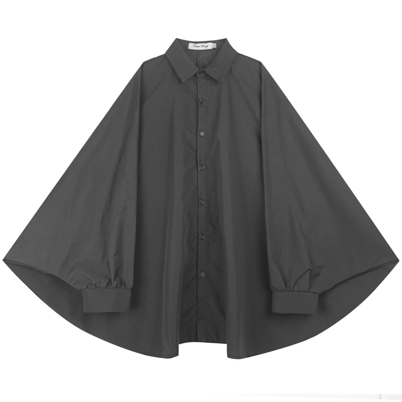 LANMREM Women's New shirts turn-down collar design feeling batwing sleeve personalized Loose Black Series Summer 2021 2P3193
LANMREM Women's New shirts turn-down collar design feeling batwing sleeve personalized Loose Black Series Summer 2021 2P3193