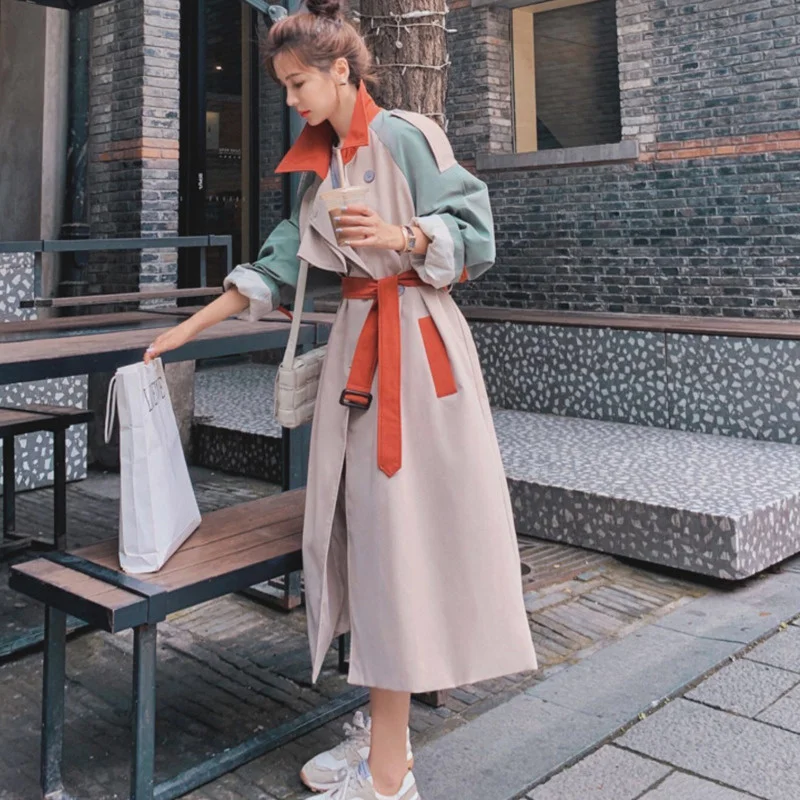 Contrast Stitching Windbreaker Women's Middle Long 2021 Spring Autumn Clothing Korean Version Loose Belt Trench Coat For Women
Contrast Stitching Windbreaker Women's Middle Long 2021 Spring Autumn Clothing Korean Version Loose Belt Trench Coat For Women