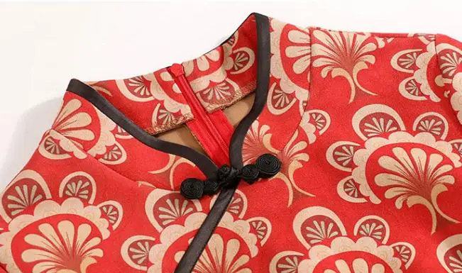 2019 Spring Autumn Vintage Women Mandarin Collar Floral Print Red Cheongsam Dress , Slim Flower Long Sleeve Dresses for Woman
2019 Spring Autumn Vintage Women Mandarin Collar Floral Print Red Cheongsam Dress , Slim Flower Long Sleeve Dresses for Woman