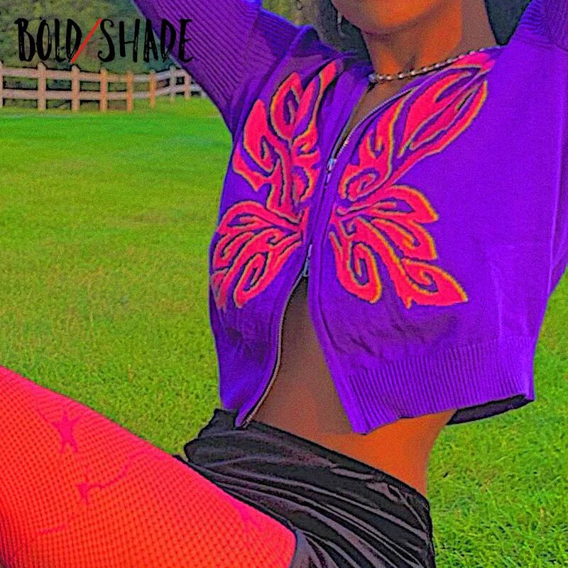 Bold Shade Indie Aesthetic Butterfly Print Cardigans Zip Up Tricot Navel Croped Tops Y2K Slim Women Fairycore Sweaters Autumn
Bold Shade Indie Aesthetic Butterfly Print Cardigans Zip Up Tricot Navel Croped Tops Y2K Slim Women Fairycore Sweaters Autumn