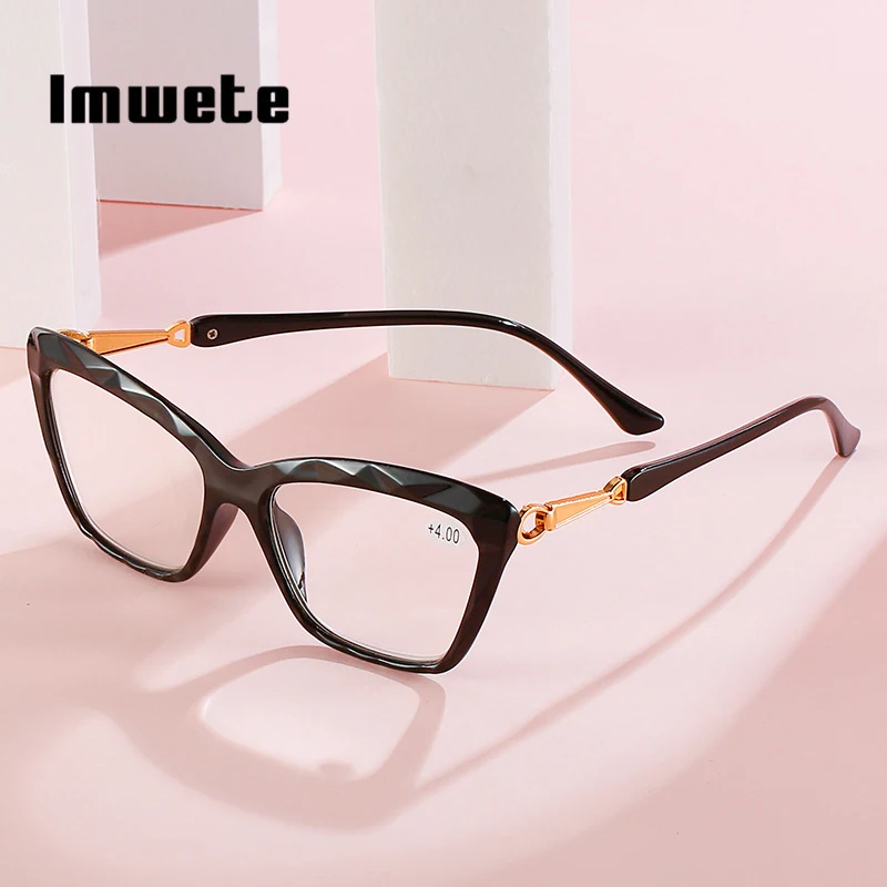 Imwete Fashion Cat Eye Reading Glasses Women Trend Eyewear Design Resin Lens Prescription Hyperopia Eyeglasses +200 250 300 350 
Imwete Fashion Cat Eye Reading Glasses Women Trend Eyewear Design Resin Lens Prescription Hyperopia Eyeglasses +200 250 300 350