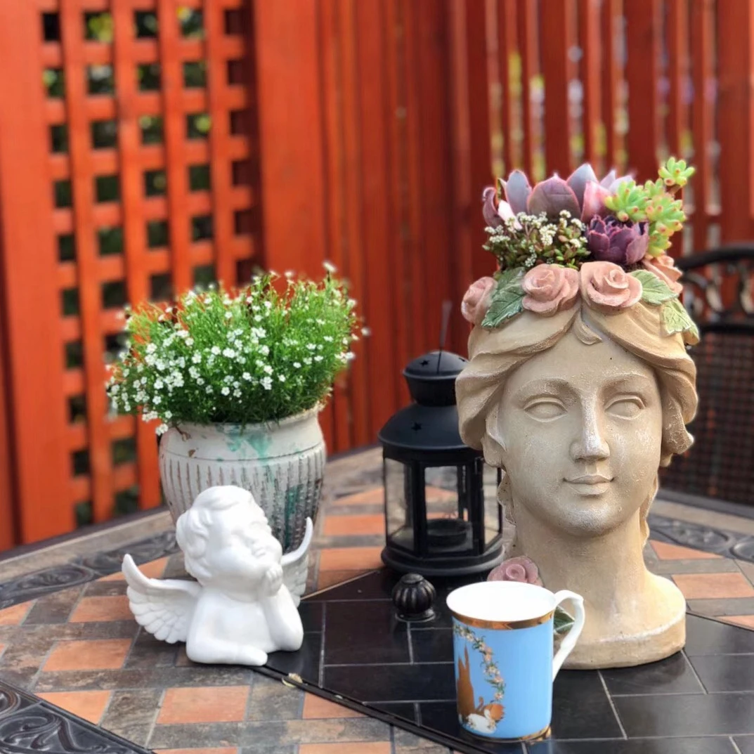 Vintage Goddess Wear A Rose Wreath Cement Flower Pot Ornaments Garden Balcony Figurines Decoration Courtyard Statue Accessories 
Vintage Goddess Wear A Rose Wreath Cement Flower Pot Ornaments Garden Balcony Figurines Decoration Courtyard Statue Accessories