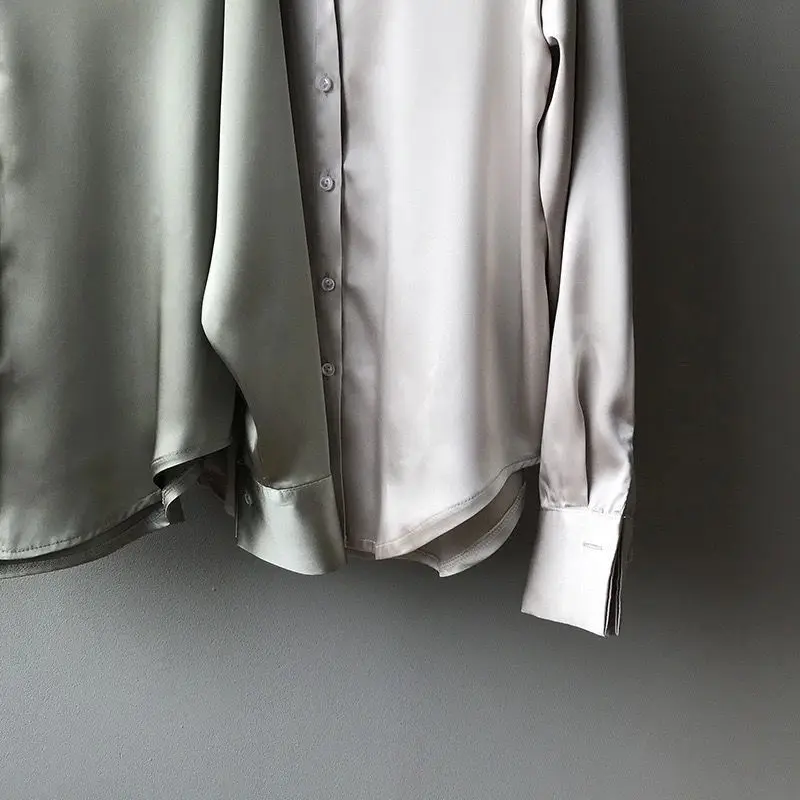 Ladies Blouse Summer Autumn Temperament Shirt Girls Creative Solid Color Long Sleeve Lapel Loose Blouse Single-breasted Tops
Ladies Blouse Summer Autumn Temperament Shirt Girls Creative Solid Color Long Sleeve Lapel Loose Blouse Single-breasted Tops