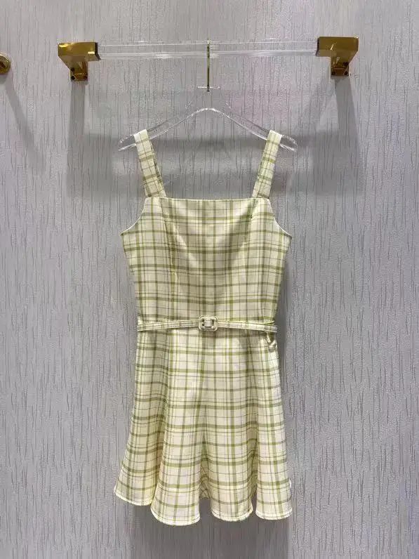 Runway Summer Sexy Spaghetti Strap Mini Dress Women Plaid Print Belt Sleeveless Ruffle Beach Top Dresses
Runway Summer Sexy Spaghetti Strap Mini Dress Women Plaid Print Belt Sleeveless Ruffle Beach Top Dresses