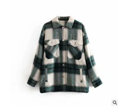 Vintage Plaid Jacket Womens Causal Loose Long Sleeve Jackets Pockets Thick Turn Down Collar Plus Size Female Outerwear New 
Vintage Plaid Jacket Womens Causal Loose Long Sleeve Jackets Pockets Thick Turn Down Collar Plus Size Female Outerwear New