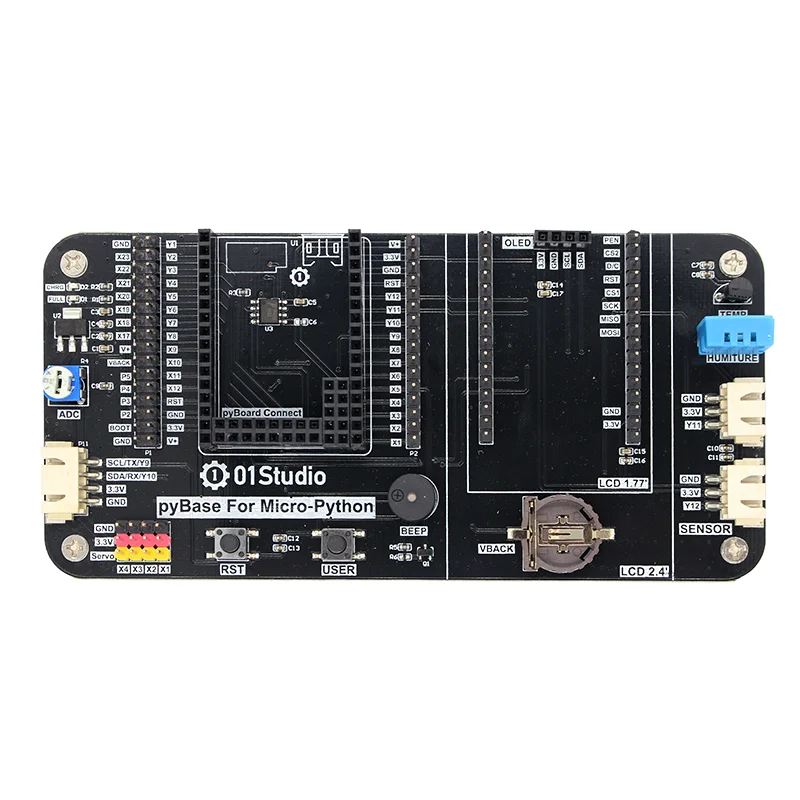 PyBase Micro- Python Development Baseboard Support PyBoard ESP32 OpenMV 4 H7
PyBase Micro- Python Development Baseboard Support PyBoard ESP32 OpenMV 4 H7