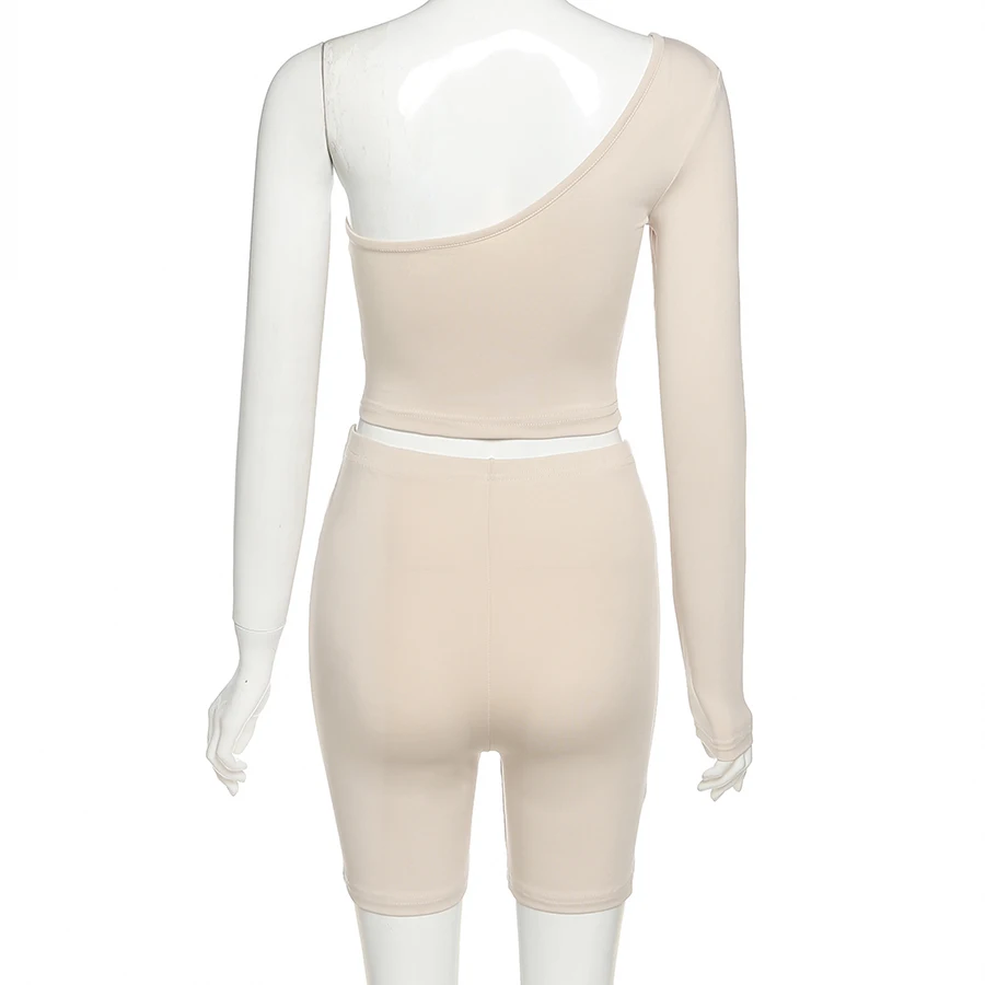 Kliou Solid Asymmetrical Two Piece Sets Women Tracksuit Crop Tops+Elastic Bike Shorts Sporty Matching Suits Casual Female Outfit 
Kliou Solid Asymmetrical Two Piece Sets Women Tracksuit Crop Tops+Elastic Bike Shorts Sporty Matching Suits Casual Female Outfit