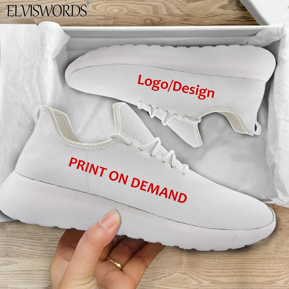 Фото ELVISWORDS мужские 3D логотип на заказ/изображение печать Вулканизированная обувь