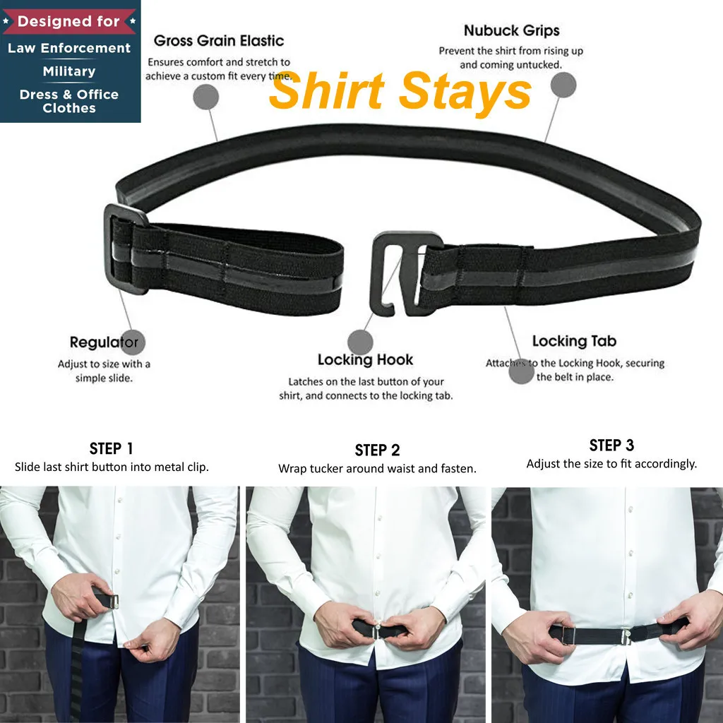 Shirt Holder Men Women Adjustable Shirt-Stay Best Shirt Stays for men Black Tuck It Belt Shirt Designed Hold up
Shirt Holder Men Women Adjustable Shirt-Stay Best Shirt Stays for men Black Tuck It Belt Shirt Designed Hold up
