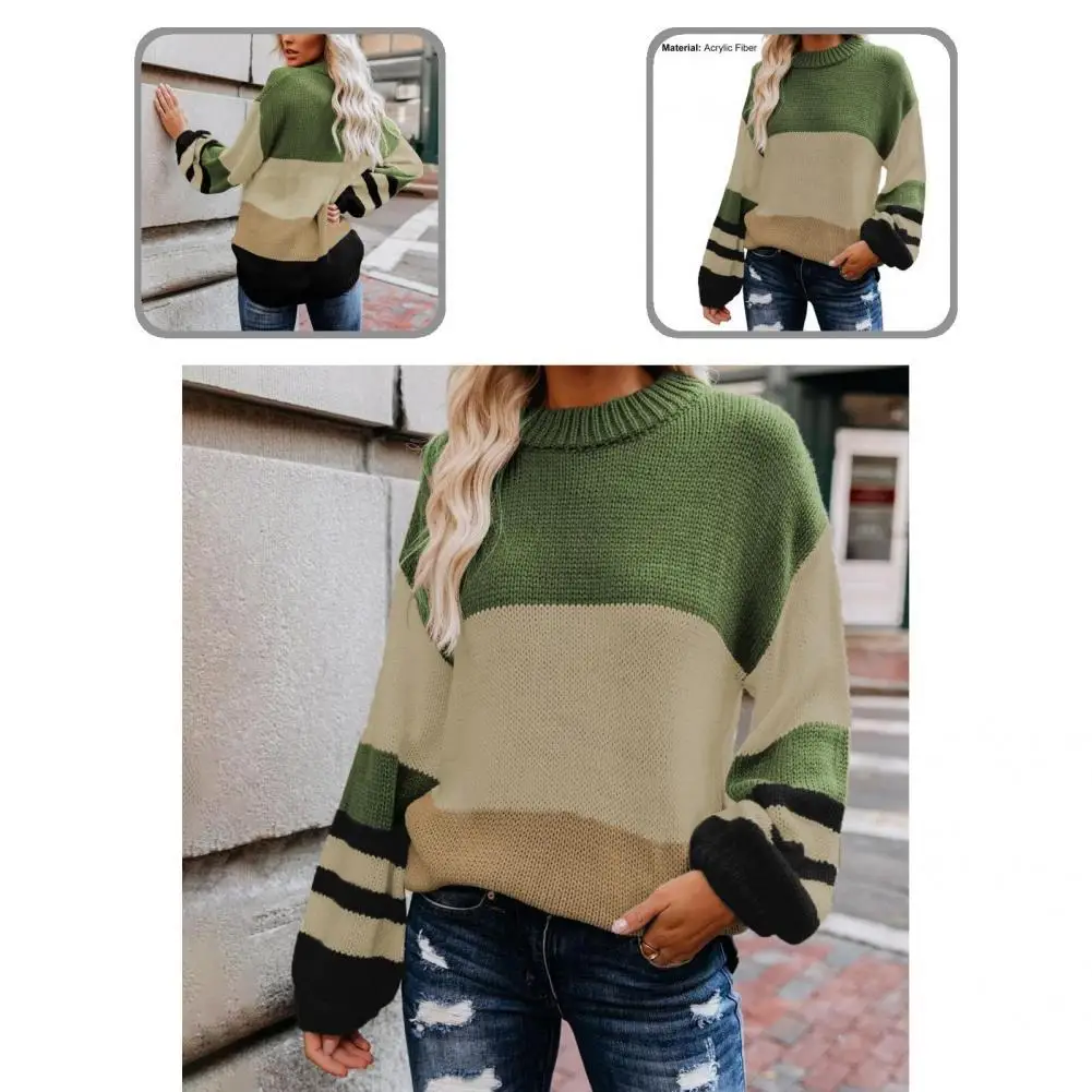 All-match Acrylic Fiber Loose Striped Splice Knitted Pullover for Outdoor
All-match Acrylic Fiber Loose Striped Splice Knitted Pullover for Outdoor