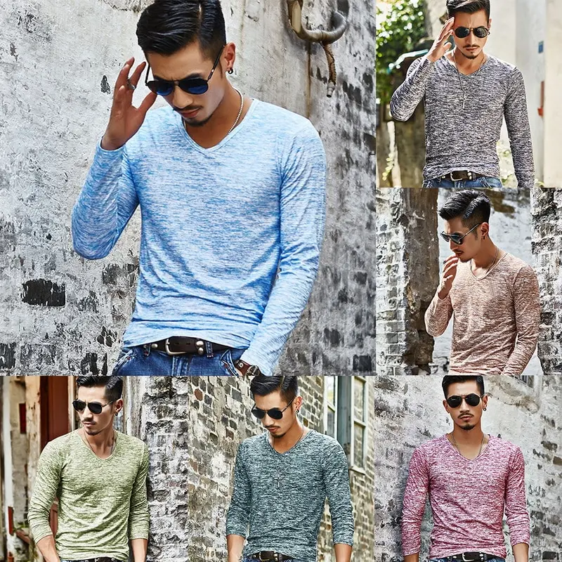 Men Casual T Shirts Long Sleeve Print Tops V neck Slim Tees Shirt Summer Mens Clothing Fashion Tshirt Oversized Undetshirts 2021
Men Casual T Shirts Long Sleeve Print Tops V neck Slim Tees Shirt Summer Mens Clothing Fashion Tshirt Oversized Undetshirts 2021