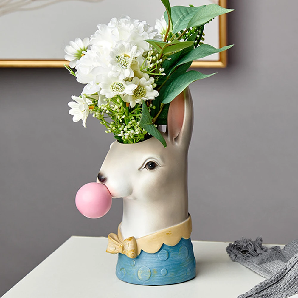 Creative Animal Head Shaped Planter Flower Vase Simulation Animal Vases Resin Bonsai Vases Nordic Home Cute Cartoon Decoration
Creative Animal Head Shaped Planter Flower Vase Simulation Animal Vases Resin Bonsai Vases Nordic Home Cute Cartoon Decoration