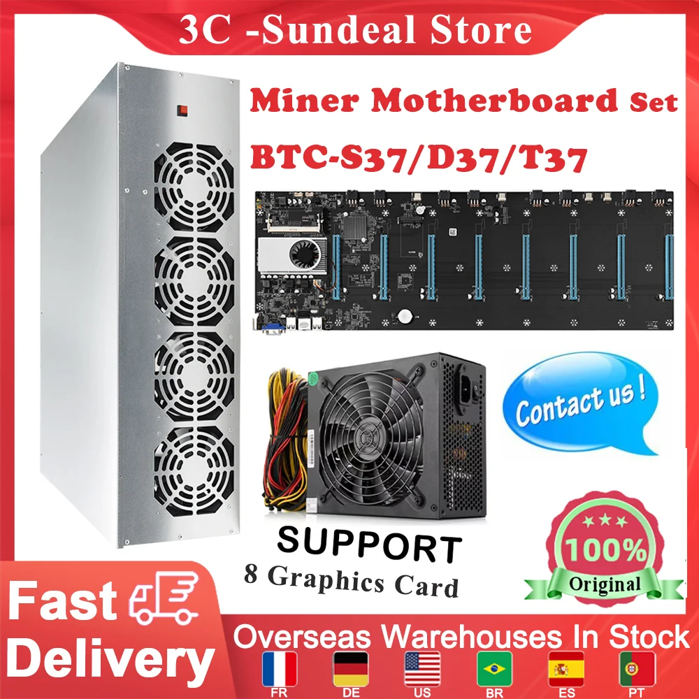 BTC S37 D37 T37 чехол для майнинга Биткоин криптовалютер ШАССИ 8 GPU материнская плата низкой мощности с 4 вентиляторами 8 ГБ ОЗУ mSATA SSD для майнинга
BTC S37 D37 T37 чехол для майнинга Биткоин криптовалютер ШАССИ 8 GPU материнская плата низкой мощности с 4 вентиляторами 8 ГБ ОЗУ mSATA SSD для майнинга