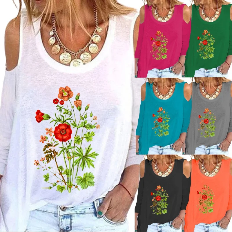 Fashion Women's Round Neck Long-sleeved Tops Casual Flowers Printing Off-shoulder Pullovers Plus Size Tops XS-5XL
Fashion Women's Round Neck Long-sleeved Tops Casual Flowers Printing Off-shoulder Pullovers Plus Size Tops XS-5XL
