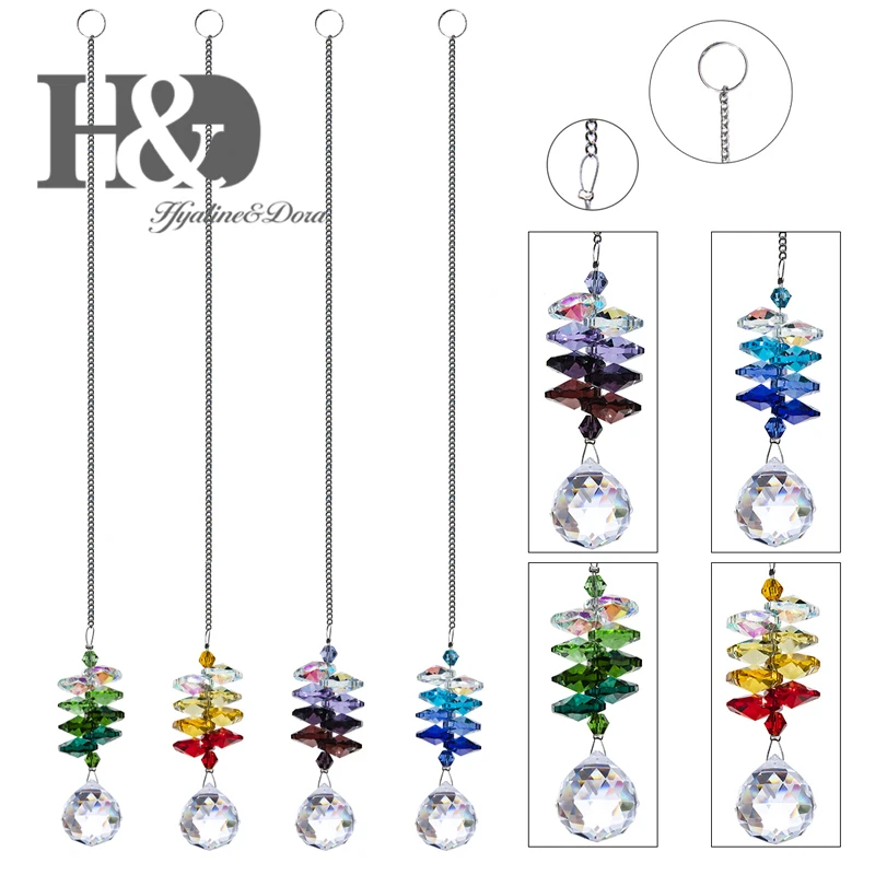 H&D 4pcs/set Hanging Crystal Prisms 20mm Clear Balls Pendants Sun catchers Healing Fengshui Rainbow Makers Pendants Home Decor
H&D 4pcs/set Hanging Crystal Prisms 20mm Clear Balls Pendants Sun catchers Healing Fengshui Rainbow Makers Pendants Home Decor