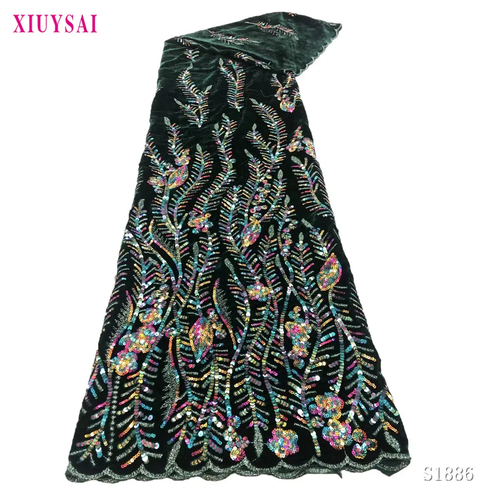 5 yards high grade African Velvet Lace Fabric mix Net under cloth with Sequins for Women Wedding Party Dress
5 yards high grade African Velvet Lace Fabric mix Net under cloth with Sequins for Women Wedding Party Dress