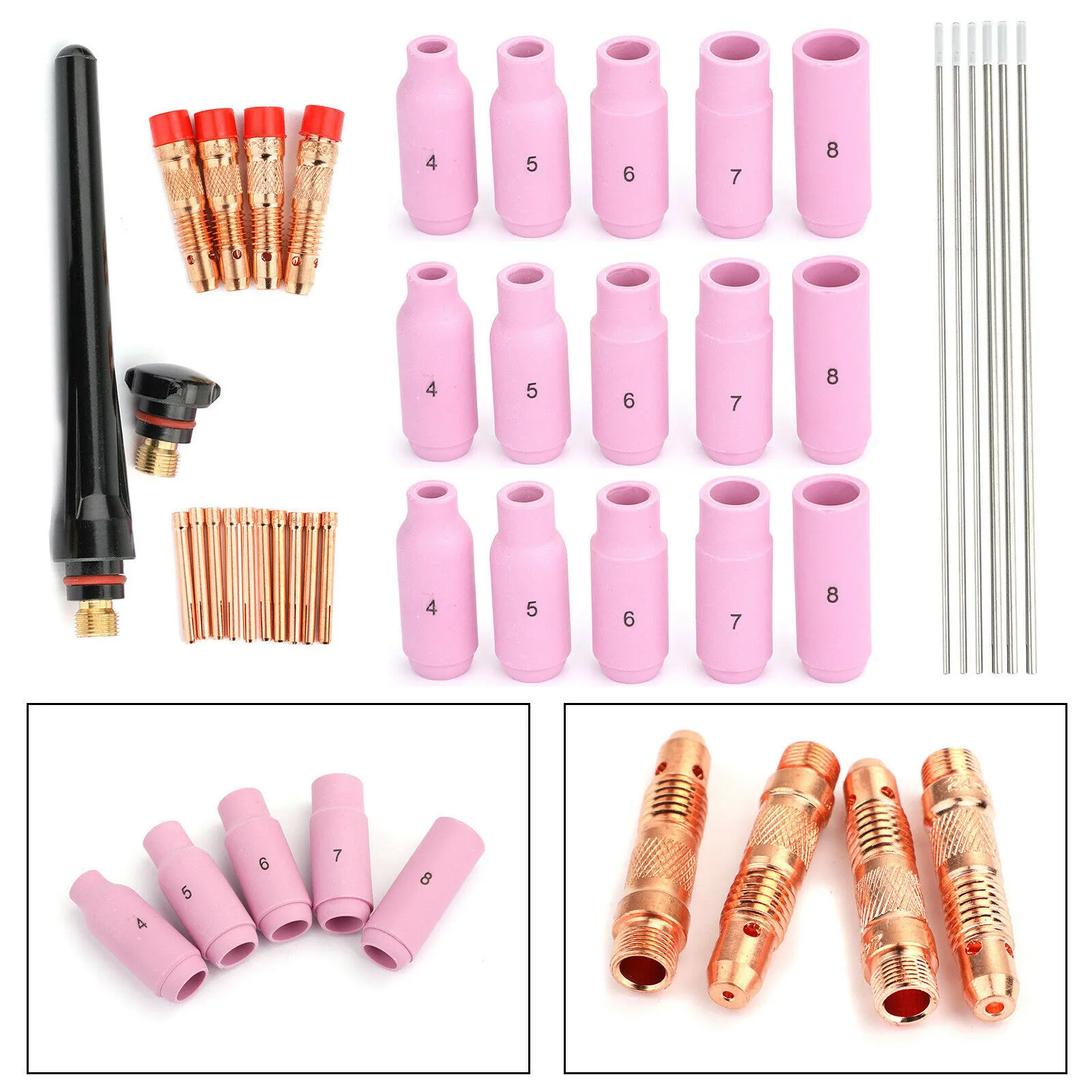 WP-18 Welding Accessories WP-26F Wear Parts Set 37pcs/Set Draft Tube For TIG