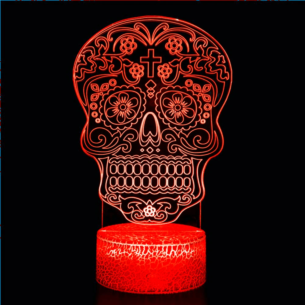 Skull shape 3D light LED USB light Halloween touch RGB color changing table night light bedside decoration fashion creativity
Skull shape 3D light LED USB light Halloween touch RGB color changing table night light bedside decoration fashion creativity