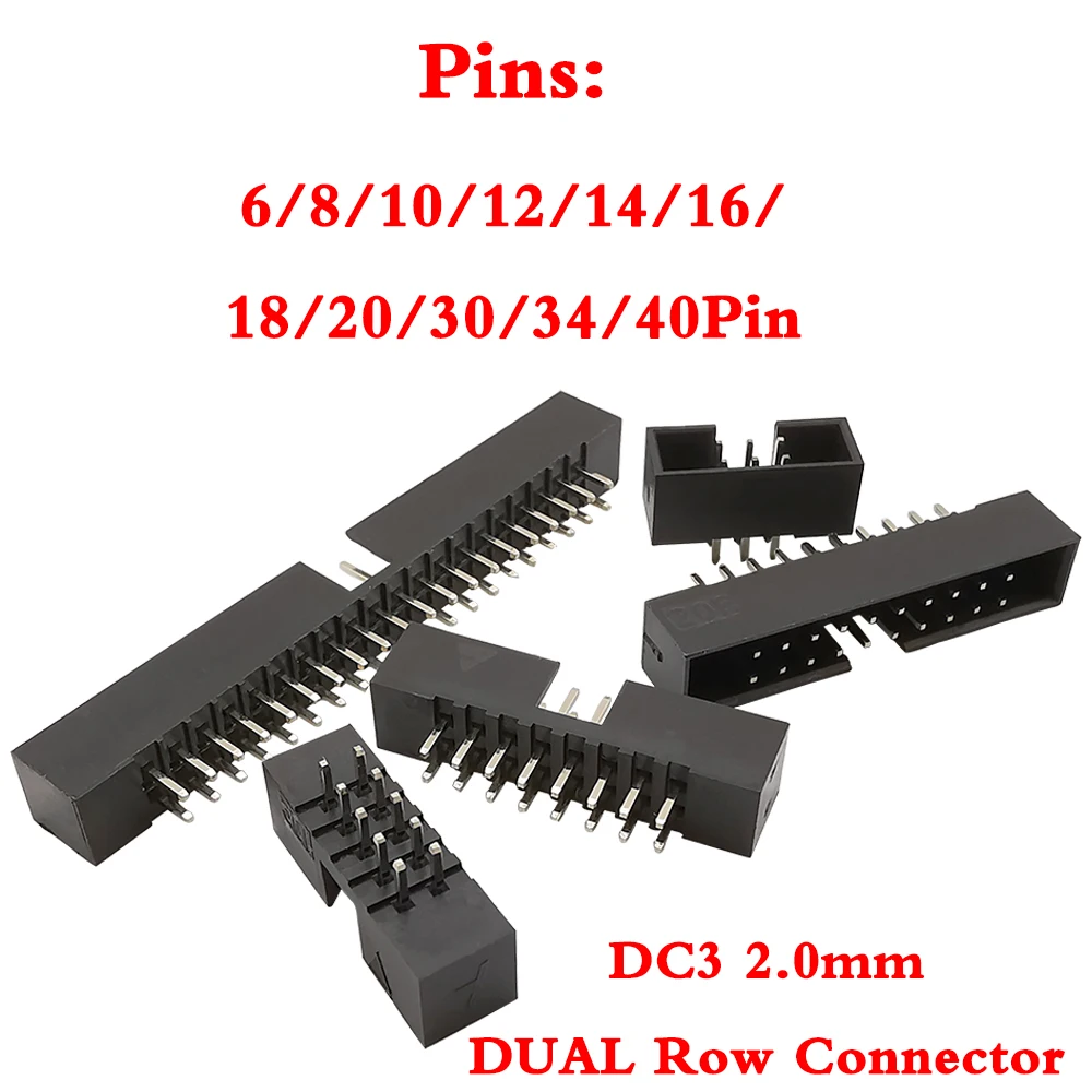 Двухрядный Штекерный разъем, 10 шт., разъем DC3 DIP 6P 8P 10P 12P 14P 16P 18P 20P 30P 34P 40P 2,0 мм
Двухрядный Штекерный разъем, 10 шт., разъем DC3 DIP 6P 8P 10P 12P 14P 16P 18P 20P 30P 34P 40P 2,0 мм