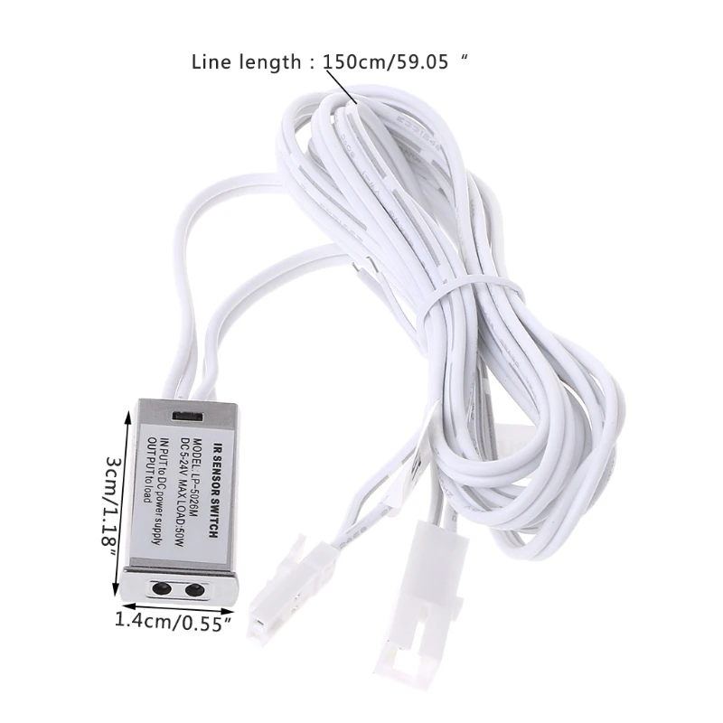 12V/24V Wardrobe Cabinet Light Switch Infrared Door Control Switch 5A 60W Sensor U4LB
12V/24V Wardrobe Cabinet Light Switch Infrared Door Control Switch 5A 60W Sensor U4LB