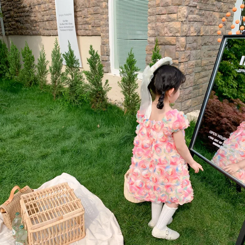 Girls Princess Dress 2021 Summer New Children Kids Flower with Bowtie Color Roses Little Girl Birthday Party Fashion Dresses 
Girls Princess Dress 2021 Summer New Children Kids Flower with Bowtie Color Roses Little Girl Birthday Party Fashion Dresses