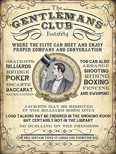 Vintage Style Gentlemans Club Man Cave Wall Decor Metal Tin Signfor Home Bar Club Pub Restaurant
Vintage Style Gentlemans Club Man Cave Wall Decor Metal Tin Signfor Home Bar Club Pub Restaurant