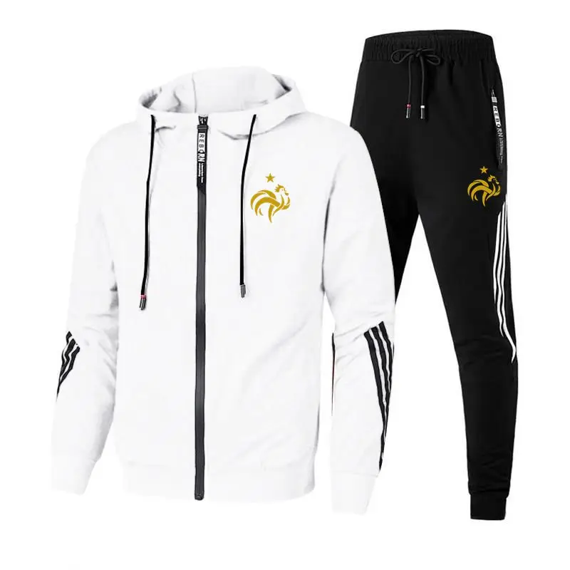 New printing Men's Sets Zipper Hoodie+Pants Two Pieces Casual Tracksuit Male Sportswear stripe Clothing Sports Suit Men
New printing Men's Sets Zipper Hoodie+Pants Two Pieces Casual Tracksuit Male Sportswear stripe Clothing Sports Suit Men