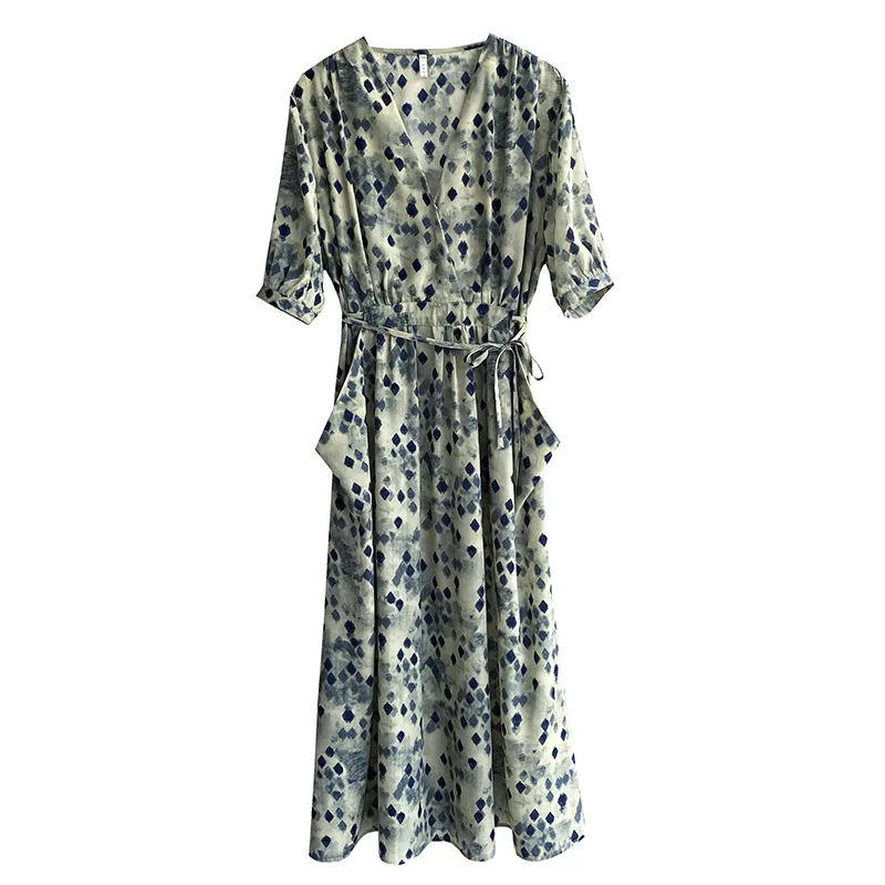 V-neck Short-sleeved A-LINE Long Dress Summer 2021 New Loose Blooming Elegant Floral Printed Dress 3372
V-neck Short-sleeved A-LINE Long Dress Summer 2021 New Loose Blooming Elegant Floral Printed Dress 3372